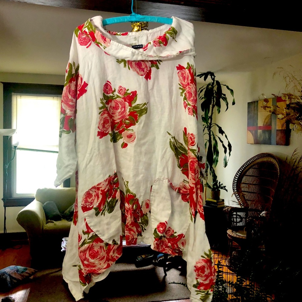 Italian linen tunic top